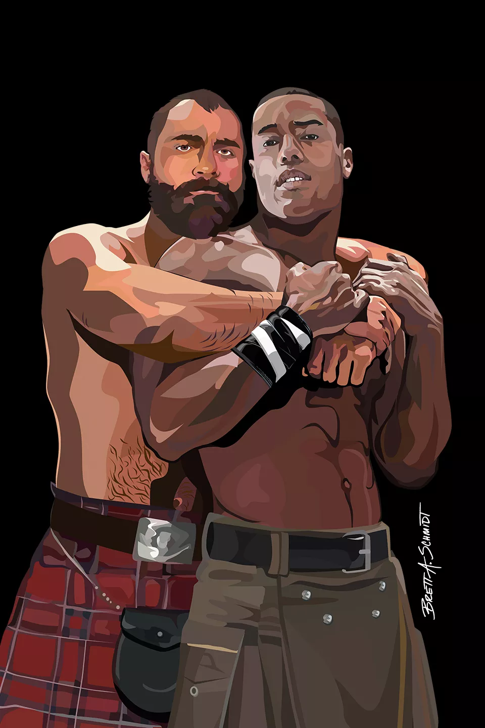 mobile landing page, guys in kilts