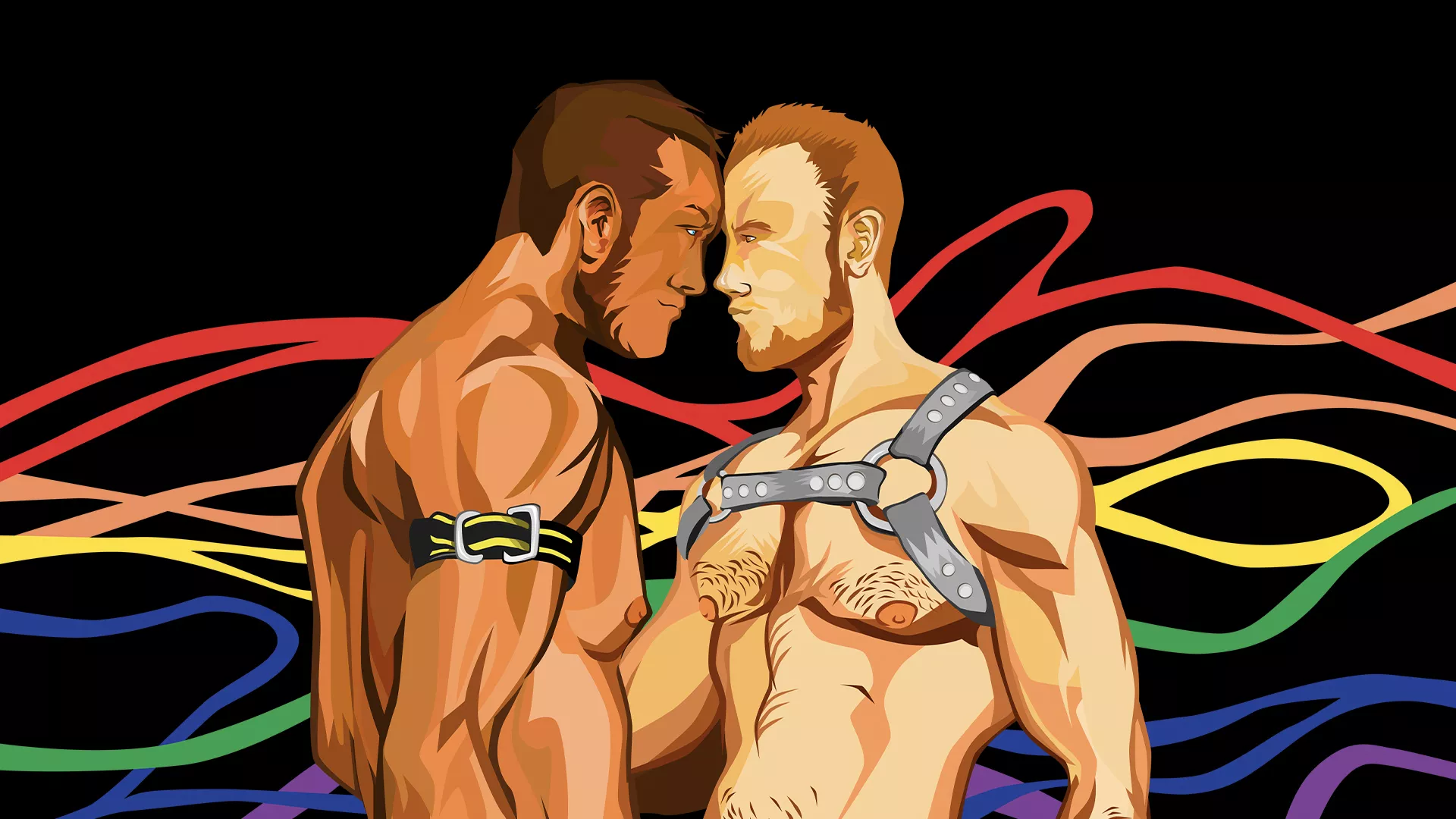 Desktop landing page, guys in harness